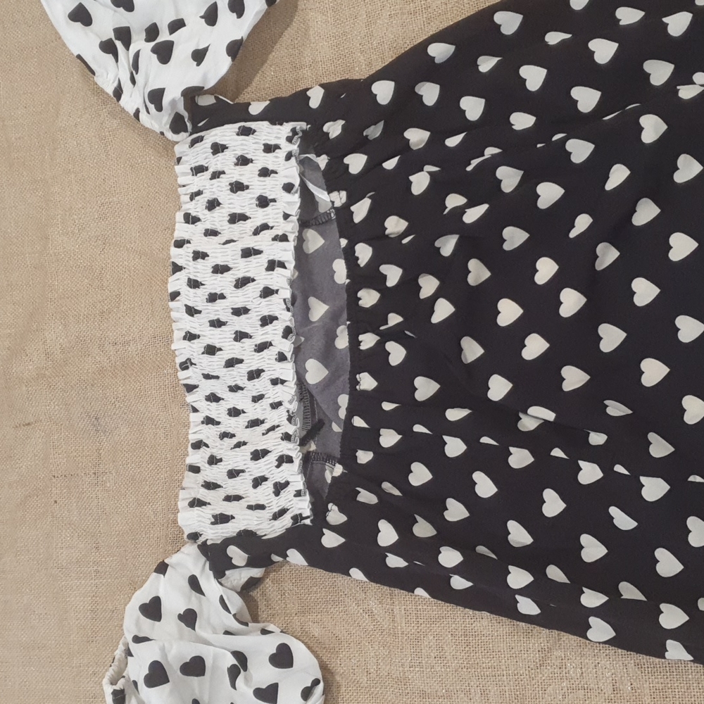 ♻️ 3 for $20 Bundle NEW SIZE 12 SBETRO Heart Dress with Puff Sleeves - Picture 4 of 7